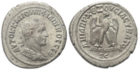 Seleukis und Pierien. Antiochia am Orontes. Philippus II. (247 - 249 n. Chr.).

 Tetradrachme (Billon). 248 - 249 n. Chr.
Vs: Büste in Rückansicht ...