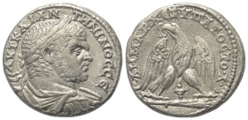 Phönikien. Tyros. Caracalla (197 - 217 n. Chr.).

 Tetradrachme (Billon). Ca. 213 - 217 n. Chr.
Vs: Büste mit Lorbeerkranz, Paludament und Panzer r...