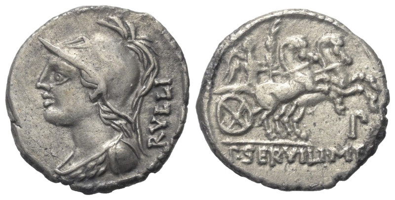 P. Servilius Rullus.

 Denar (Silber). 100 v. Chr. Rom.
Vs: RVLLI. Büste der ...