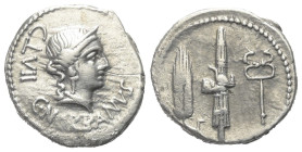C. Norbanus.

 Denar (Silber). 83 v. Chr. Rom.
Vs: C NORBANVS. Kopf der Venus mit Diadem rechts, dahinter Kontrollzeichen.
Rs: Ähre, Liktorenbünde...