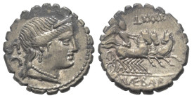 C. Naevius Balbus.

 Denar (Silber). 79 v. Chr. Rom.
Vs: Kopf der Venus mit Diadem rechts, dahinter S C; im Feld rechts Kontrollzeichen.
Rs: C NAE...