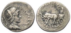 Augustus (31 v. - 14 n. Chr.).

 Denar (Silber). ca. 19 v. Chr. Rom.
Münzmeister L. Aquillius Florus.

Vs: L AQVILLIVS FLORVS IIIVIR. Behelmte un...