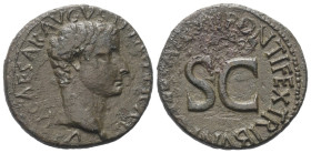 Tiberius (14 - 37 n. Chr.).

 As (Kupfer/Bronze). 8 - 10 n. Chr. Rom.
Vs: TI CAESAR AVGVST F IMPERATOR V. Kopf des Tiberius rechts.
Rs: PONTIFEX T...