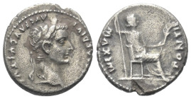 Tiberius (14 - 37 n. Chr.).

 Denar (Silber). 18 - 35 n. Chr. Rom.
Vs: TI CAESAR DIVI AVG F AVGVSTVS. Kopf mit Lorbeerkranz rechts.
Rs: PONTIF MAX...