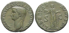 Claudius (41 - 54 n. Chr.).

 As (Bronze). 50 - 54 n. Chr. Rom.
Vs: TI CLAVDIVS CAESAR AVG P M TR P IMP P P. Kopf links.
Rs: LIBERTAS AVGVSTA. Im ...