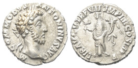Commodus (177 - 192 n. Chr.).

 Denar (Silber). 181 - 182 n. Chr. Rom.
Vs: M COMMODVS ANTONINVS AVG. Kopf mit Lorbeerkranz rechts.
Rs: LIB AVG V T...