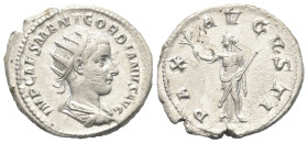 Gordianus III. (238 - 244 n. Chr.).

 Antoninian (Silber). 238 - 239 n. Chr. Rom.
Vs: IMP CAES M ANT GORDIANVS AVG. Büste mit Strahlenkrone, Paluda...