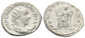 Gordianus III. (238 - 244 n. Chr.).

 Antoninian (Silber). 240 n. Chr. Rom.
Vs: IMP GORDIANVS PIVS FEL AVG. Büste mit Strahlenkrone, Paludament und...