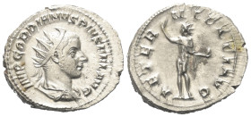 Gordianus III. (238 - 244 n. Chr.).

 Antoninian (Silber). 241 - 243 n. Chr. Rom.
Vs: IMP GORDIANVS PIVS FEL AVG. Büste mit Strahlenkrone, Paludame...