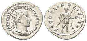 Gordianus III. (238 - 244 n. Chr.).

 Antoninian (Silber). 242 - 244 n. Chr. Antiochia.
Vs: IMP GORDIANVS PIVS FEL AVG. Büste mit Strahlenkrone, Pa...