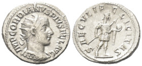 Gordianus III. (238 - 244 n. Chr.).

 Antoninian (Silber). 242 - 244 n. Chr. Antiochia.
Vs: IMP GORDIANVS PIVS FEL AVG. Büste mit Strahlenkrone, Pa...