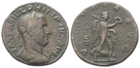 Philippus I. Arabs (244 - 249 n. Chr.).

 Sesterz (Bronze). 244 - 249 n. Chr. Rom.
Vs: IMP M IVL PHILIPVS AVG. Drapierte Büste mit Lorbeerkranz rec...