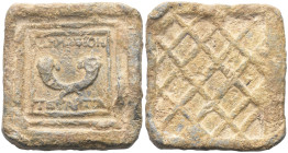 Marktgewichte. Griechische Marktgewichte.

 1/4 Mina (Blei). 2.- 1. Jhdt. v. Chr. Antiochia (Seleukis und Pierien).
Vs: Zwei gekreuzte Füllhörner i...