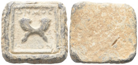 Marktgewichte. Griechische Marktgewichte.

 1/8 Mina (Blei). 2.- 1. Jhdt. v. Chr. Antiochia (Seleukis und Pierien).
Vs: Zwei gekreuzte Füllhörner i...