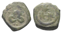 Serbien. Fürstentum (1371 - 1402). Stefan Lazarevic Hrebeljanovic (1389 - 1402).

 Follaro (Kupfer). Ohne Jahr. [Novo Brdo].
Vs: Knoten.
Rs: Drei ...