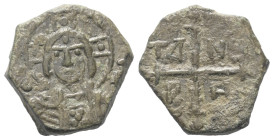Antiochia - Fürstentum. Tancred (1101 - 1103 und 1104 - 1112).

 Follis (Bronze). Antiochia.
Vs: IC - XC. Christusbüste frontal mit Kreuznimbus.
R...