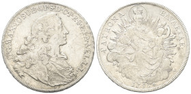 Bayern. Kurfürstentum (1623 - 1806). Maximilian III. Joseph (1745 - 1777).

 Madonnentaler (Silber). 1756. München.
Vs: Büste rechts.
Rs: Madonna ...