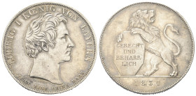 Bayern. Königreich (1806 - 1918). Ludwig I. (1825 - 1848).

 Koventionstaler (Silber). 1831. München.
Geschichtstaler. 'Gerecht und beharrlich'. 
...