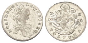 Habsburger bis 1806. Maria Theresia (1740 - 1780).

Poltura (Silber). 1752 HA. Hall für Ungarn.
Vs: Büste mit Diadem rechts.
Rs: Madonna mit Kind ...