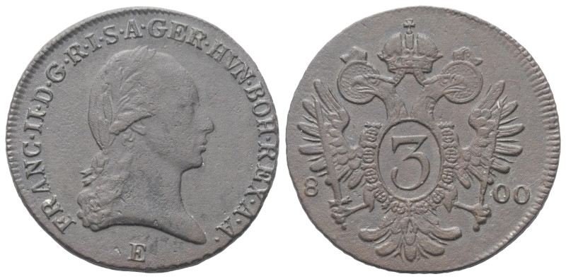 Habsburger bis 1806. Franz II. (I.) (1792 - 1835).

 3 Kreuzer (Kupfer). 1800 ...