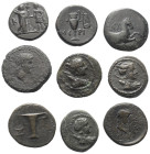 Griechische Münzen - Lots.


Unter anderem: Kyme / Myrina (Aiolis).

Lot (9 Stück): Bronze; ca. 4. - 2. Jhdt. v. Chr.

Sehr schön - fast sehr s...
