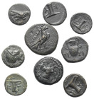 Griechische Münzen - Lots.


Unter anderem: Kyme / Myrina (Aiolis).

Lot (9 Stück): Bronze; ca. 4. - 2. Jhdt. v. Chr.

Sehr schön - fast sehr s...