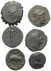 Griechische Münzen - Lots.


Verschiedene Herrscher (Königreich der Seleukiden).

Lot (6 Stück): Bronze; ca. 3. - 1. Jhdt. v. Chr.

Sehr schön ...