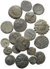 Griechische Münzen - Lots.


Unter anderem: Verschiedene Herrscher (Königreich der Seleukiden).

Lot (19 Stück): Bronze; ca. 3. - 1. Jhdt. v. Chr...