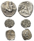 Griechische Münzen - Lots.


Phönikien.

Lot (3 Stück, Silber): Verschiedene Nominale, ca. 4. Jhdt. v. Chr.

Sehr schön - fast sehr schön.

V...