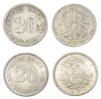 Deutschland - Lots.


Drittes Reich (1933 - 1945).

Lot (2 Stück, Silber): 20 Pfennig 1874 D und 1876 D (3x).

Sehr schön - stempelfrisch.

V...