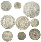 Österreich - Lots.


Habsburger bis 1806. 
Salzburg und Maria Theresia (1740 - 1780).

Lot (9 Stück, Silber): verschiedene Nominale 1707 - 1782....