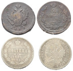 Europa - Lots.


Russland. Zarenreich (bis 1917). 
Alexander I. (1801 - 1825) und Alexander II. (1855 - 1881).

Lot (2 Stück, Silver/Kupfer): Po...