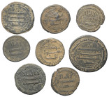 Islam - Lots.


Abbasiden.
Verschiedene Herrscher.

Lot (8 Stück, Kupfer): Fulus, ca. 2. - 3. Jhdt. H. / 8. - 10. Jhdt.

Leichte Inkrustatione...