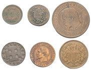 Welt - Lots.


Gemischt.
Österreich, Schweiz, Frankreich und USA.

Lot (6 Stück, Kupfer): 
Frankreich 10 und 2 Centimes 1853 W. Gadoury 103 (se...