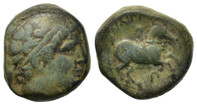 kings of Macedon. Philip II (359-336 BC). Æ (14,8mm, 6.3g). Amphipolis. Diademed...