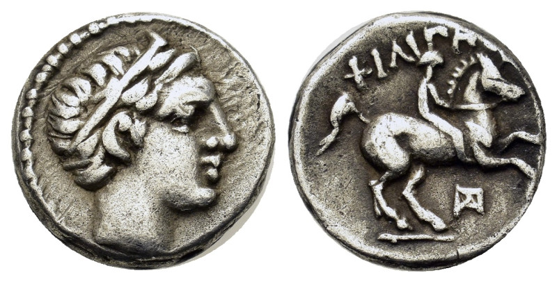 Kings of Macedon. Philip II (359-336 BC). 1/5 Tetradrachm (13mm, 2.6g). Amphipol...