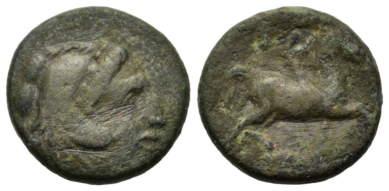 Kings of Macedon. Kassander (316-297 BC). Æ (16mm, 3.9g). Head of Herakles right...