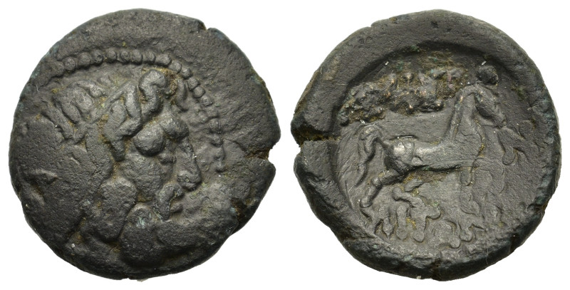 Thessaly, Gyrton, c. 3rd Century BC. Æ Trichalkon (18,8mm, 5.2g). Laureate head ...