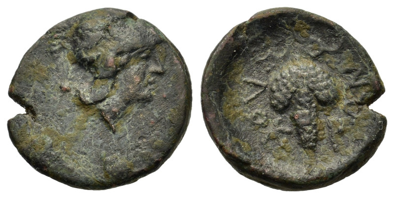 Lokris, Lokri Opuntii, c. 325-300 BC. Æ (14,4mm, 1.8g). Helmeted head of Athena ...