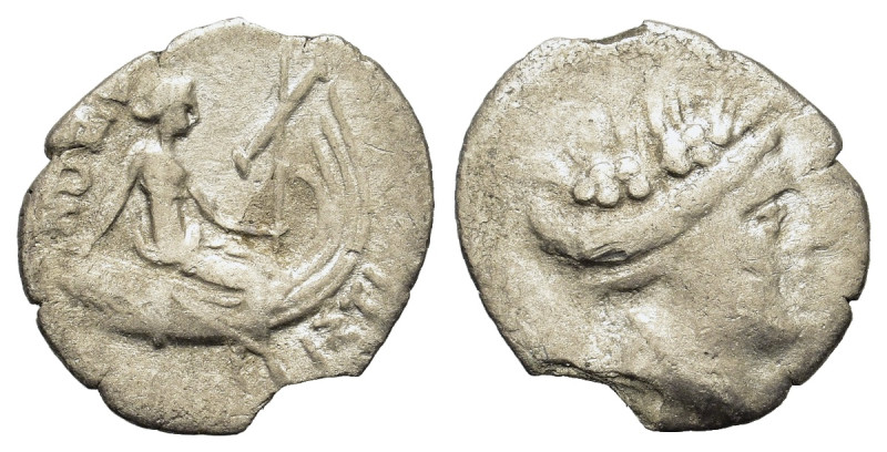 Euboia, Histiaia, c. 3rd-2nd century BC. AR Tetrobol (13mm, 0.5g). Wreathed head...