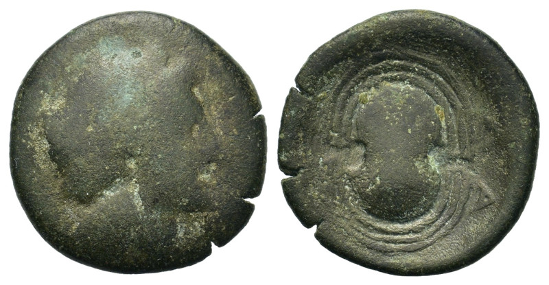 Islands off Attica, Salamis, 4th century BC. Æ (16,5mm, 2.5). Head of Salamis ri...