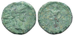 Augustus (27 BC-AD 14). Mysia, Lampsacus. Æ (15,3mm, 2.2g). Laureate head r. R/ Ithyphallic Priapus standing l. RPC I 2274; SNG BnF 1267; BMC 79.