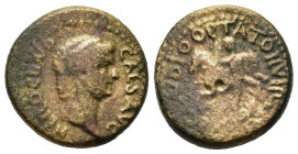 Nero (54-68). Corinthia, Corinth. Æ (19,8mm, 8g). Ti Claudius Optatus, Duovir. Bare head r. R/ Bellephron facing, holding shield and the bridle of Peg...