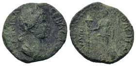 Sabina (Augusta, 117-137). Macedon, Amphipolis, Amphipolis. Æ (20mm, 4.9g). Diademed and draped bust r. R/ Artemis Tauropolos standing l., holding lon...