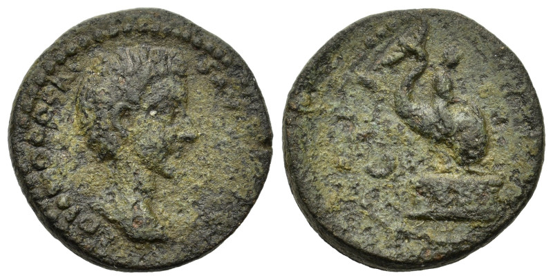 Marcus Aurelius (Caesar, 139-161). Corinthia, Corinth. Æ (19mm, 5.5g). Bare head...