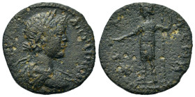 Caracalla (198-217). Arcadia, Phigaleia. Æ (20,3mm, 5.2g). Laureate, draped and cuirassed bust r. R/ Artemis Soteira clad in short chiton standing fac...