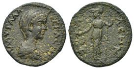 Plautilla (Augusta, 202-205). Arcadia, Phigaleia. Æ Assarion (20,5mm, 4.00g). Struck AD 202-205. Draped bust right. R/ ΦIAΛE ΩN, Athena standing left,...