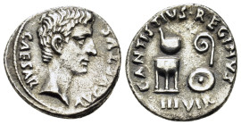 Augustus (27 BC-AD 14). AR Denarius (18,5mm, 3.7 g), C. Antistius Reginus, moneyer, Rome, 13 BC. CAESAR AVGVSTVS Bare head of Augustus to right. R/ C•...