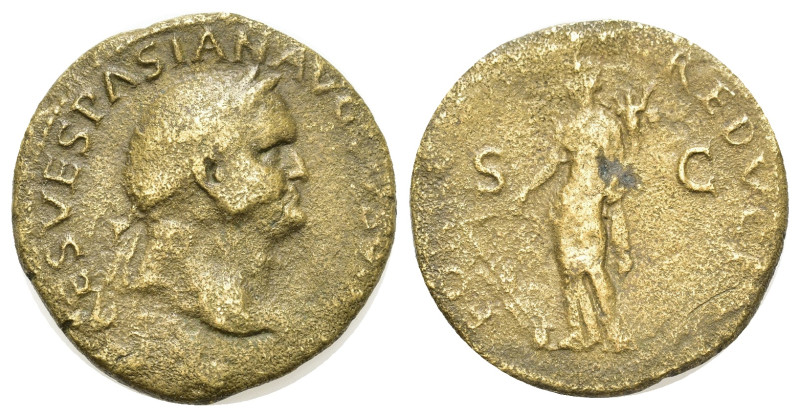 Vespasian (69-79). Æ As (26,7mm, 8.8g). Laureate head r. R/ Fortuna standing lef...