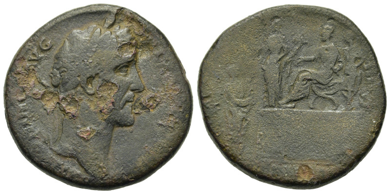 Antoninus Pius (138-161). Æ Sestertius (31,2mm, 27.1g). Rome. Laureate head r. R...